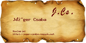 Jáger Csaba névjegykártya