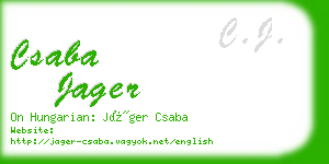 csaba jager business card